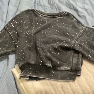 Black and White Speckled Sweatshirt